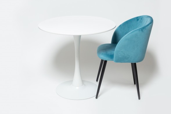 Стол Barneo T-3 Tulip style, MDF, H-75cm - круг диаметр 100см, RAL9003 белый, каркас RAL9003 белый