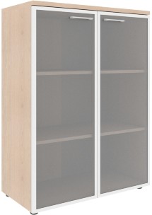 Шкаф со стеклянными дверьми в алюминевой рамке с топом XMC 85.7 Бук Тиара 856х432х1190 XTEN