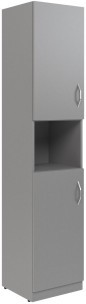 Шкаф колонка с 2-мя глухими малыми дверьми SR-5U.4(L) Серый 386х375х1815