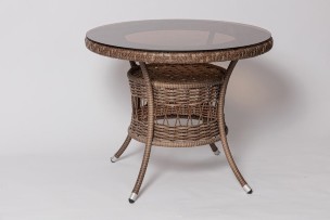 Стол для дачи FM-2002 коричневый, диамерт 90 см