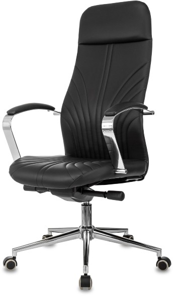 Кресло руководителя Бюрократ CH-610SL-Lux черный эко.кожа крестов. металл хром