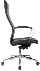 Кресло руководителя Бюрократ CH-610SL-Lux черный эко.кожа крестов. металл хром