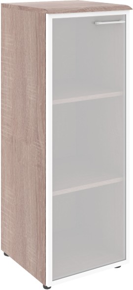 Шкаф колонка с стеклянной дверью в алюминиевой раме (L) и топом WMC 42.7(L) Дуб Сонома 432х432х1184 WAVE