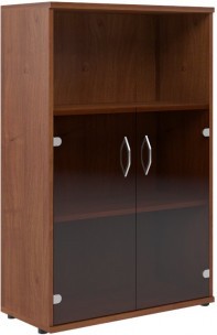 Шкаф с малыми стеклянными дверьми СТ-2.2 Орех Французcкий 770*365*1200