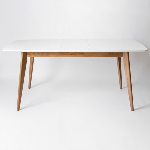 Стол раскладной Пегас classic+ 1200(+350)*750, Дуб натуральный/Белая эмаль