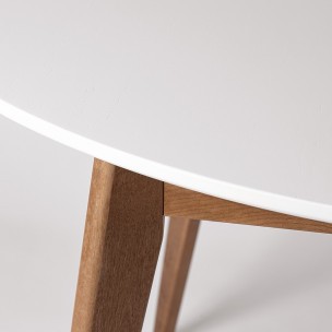 Стол Орион 100 Дуб натуральный/Белая эмаль